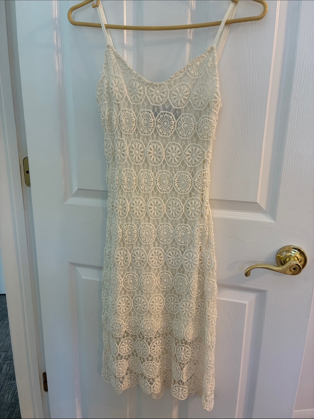 Jack by BB Dakota Cream Crochet Slip Dress